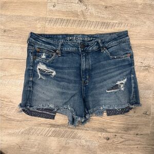 American Eagle Outfitters Distressed Blue Jean Shorts